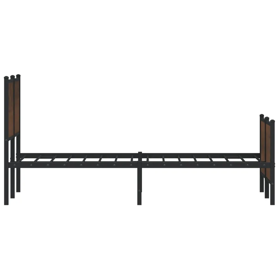 Cadre de lit en métal sans matelas chêne marron 137x190 cm - 6