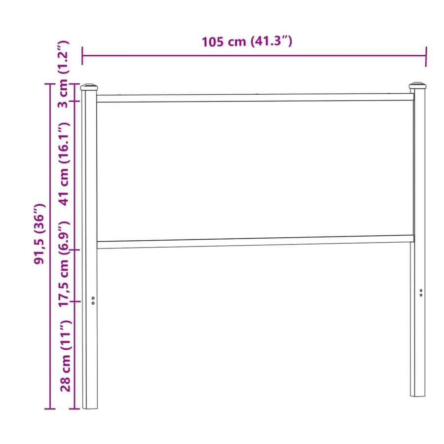 Tête de lit de remplacement chêne marron 100 cm bois d'ingénierie et acier - 7