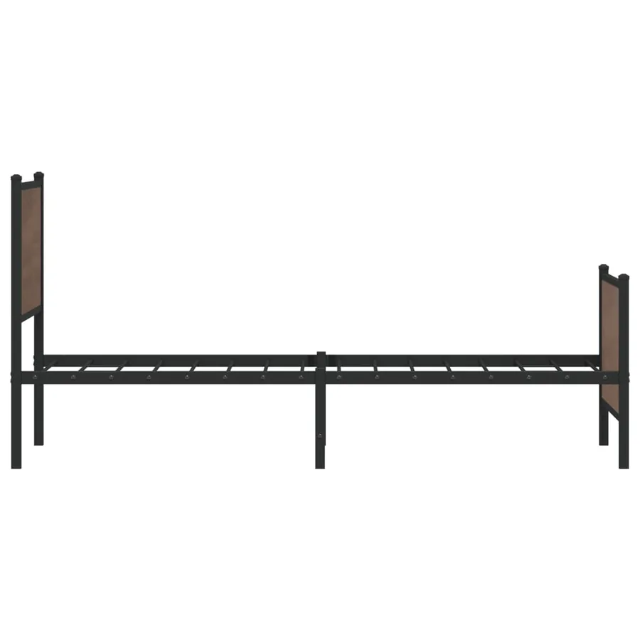 Cadre de lit en métal sans matelas chêne marron 100x190 cm - 6