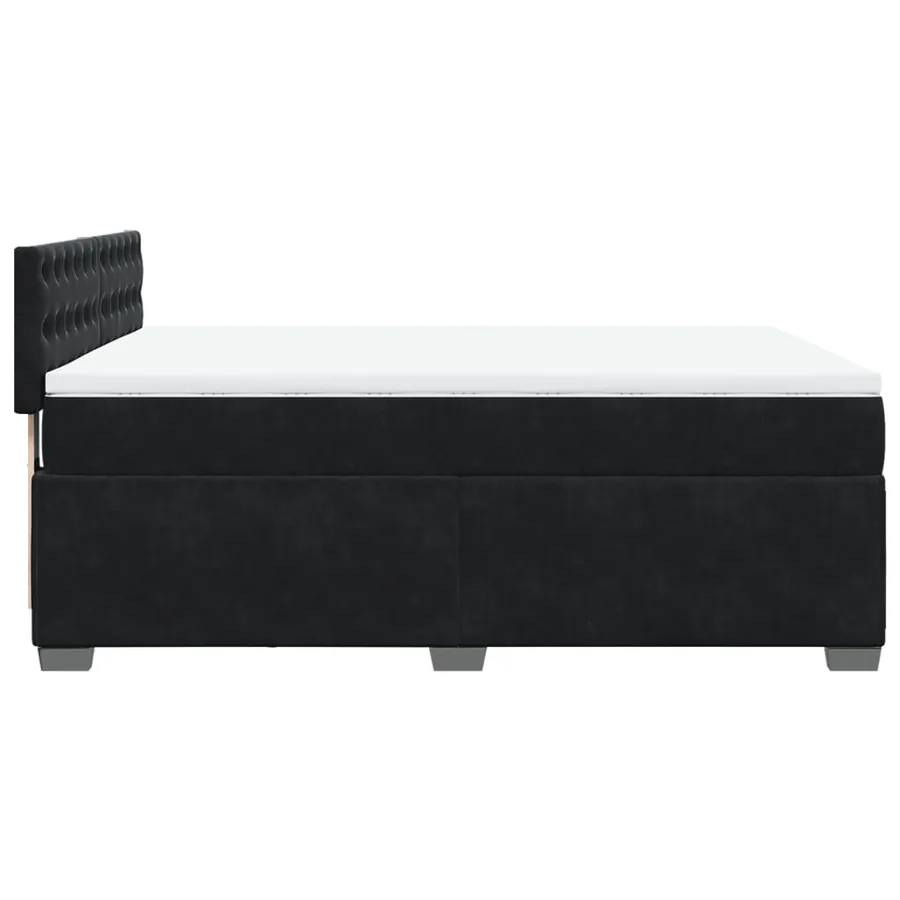 Sommier à lattes de lit avec matelas Noir 140x200 cm Velours - 7