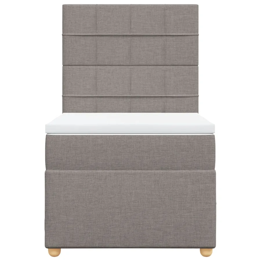 Sommier à lattes de lit avec matelas Taupe 100x200 cm Tissu - 4
