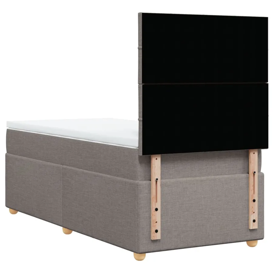 Sommier à lattes de lit avec matelas Taupe 100x200 cm Tissu - 6