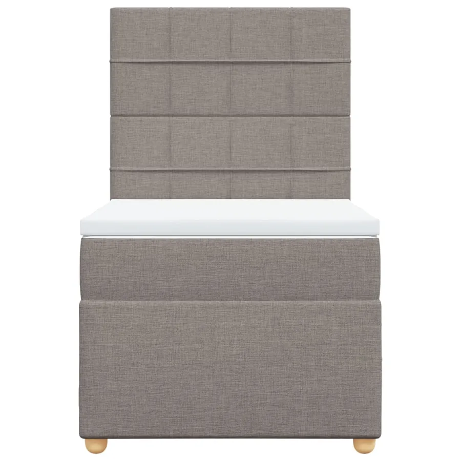 Sommier à lattes de lit avec matelas Taupe 100x200 cm Tissu - 6