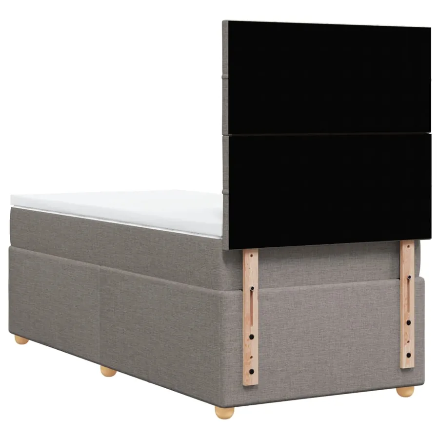 Sommier à lattes de lit avec matelas Taupe 100x200 cm Tissu - 8