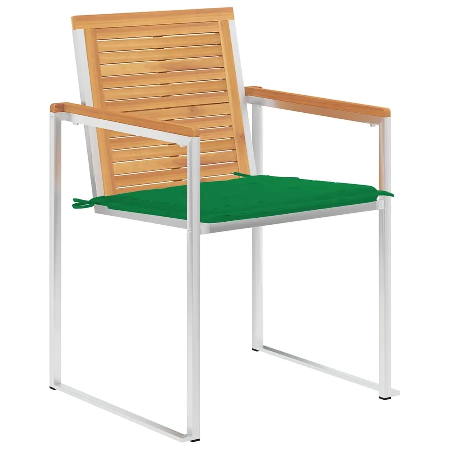 Chaises de jardin lot de 6 avec coussins Bois de teck massif - 2