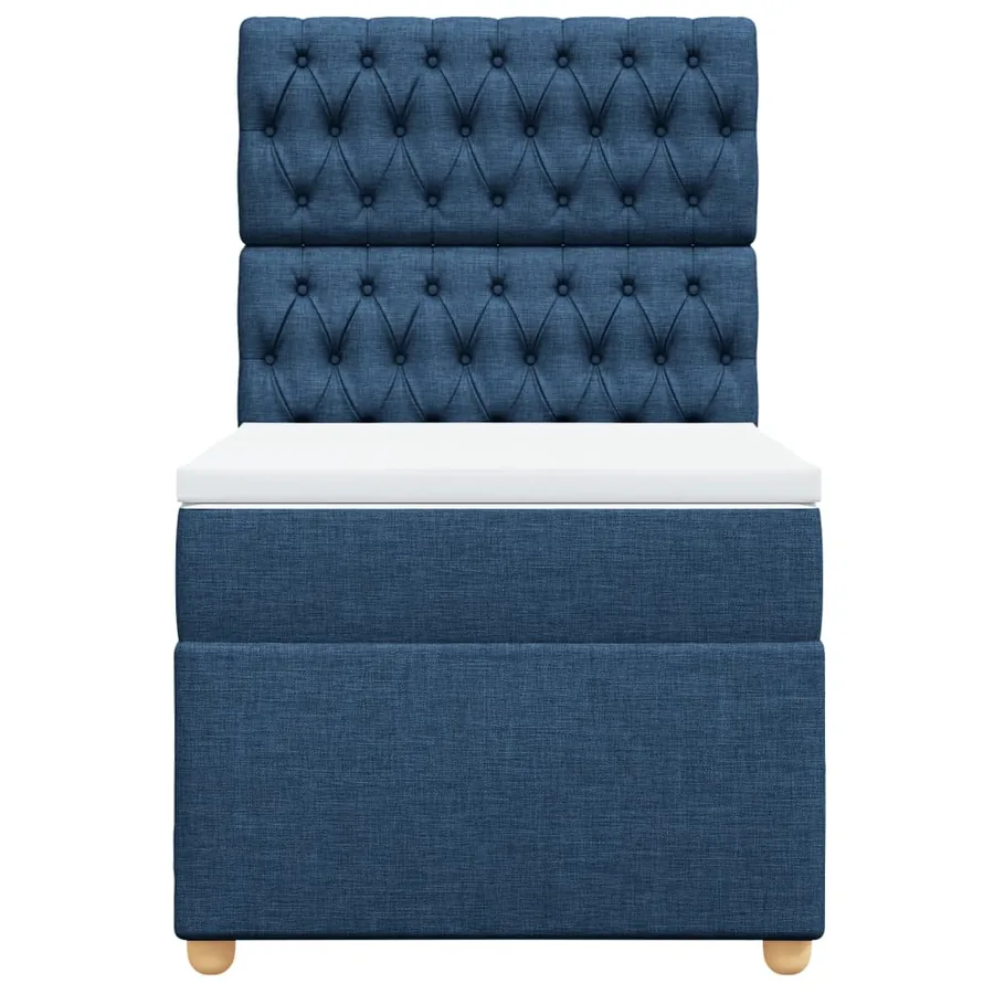 Sommier à lattes de lit avec matelas Bleu 100x200 cm Tissu - 6