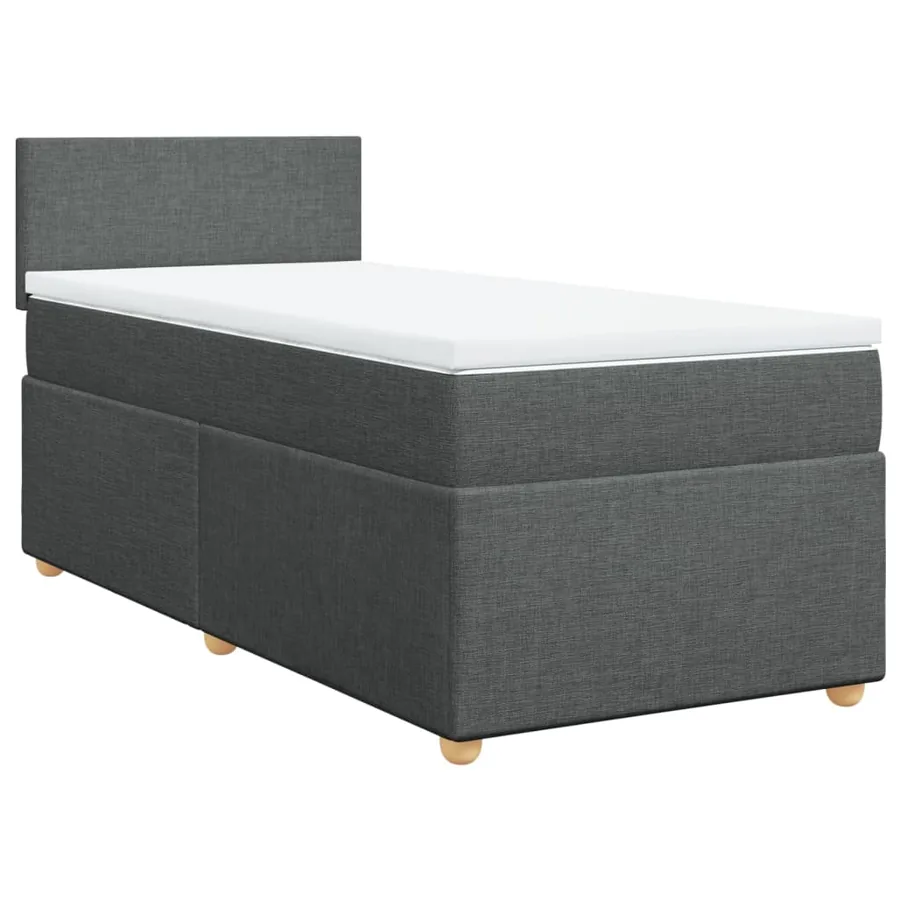 Sommier à lattes de lit avec matelas Gris foncé 100x200cm Tissu - 2