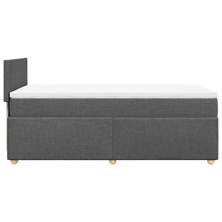 Sommier à lattes de lit avec matelas Gris foncé 100x200cm Tissu - 5