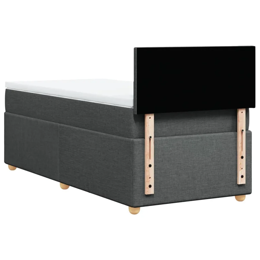 Sommier à lattes de lit avec matelas Gris foncé 100x200cm Tissu - 6