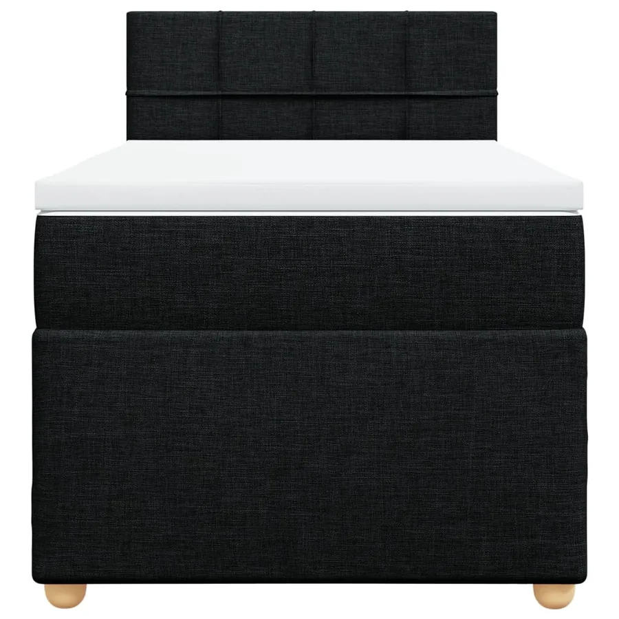 Sommier à lattes de lit avec matelas Noir 100x200 cm Tissu - 6