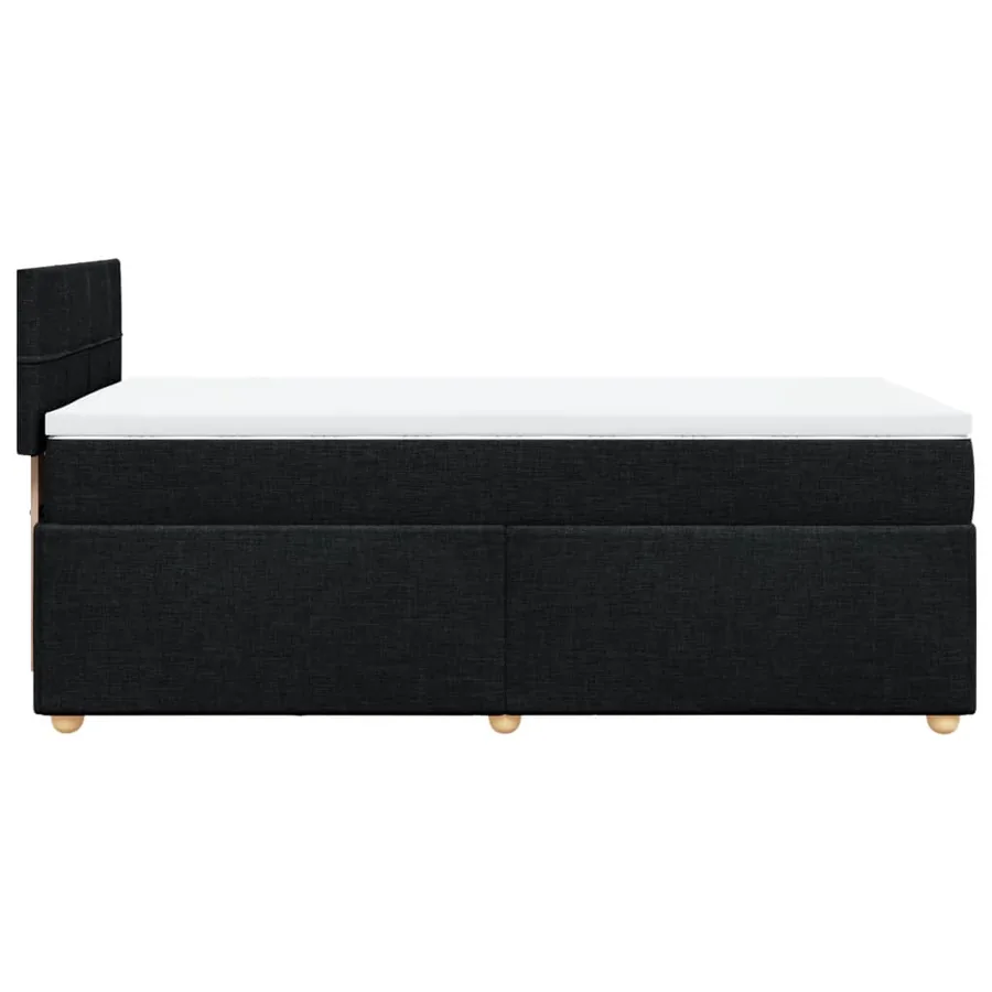 Sommier à lattes de lit avec matelas Noir 100x200 cm Tissu - 7