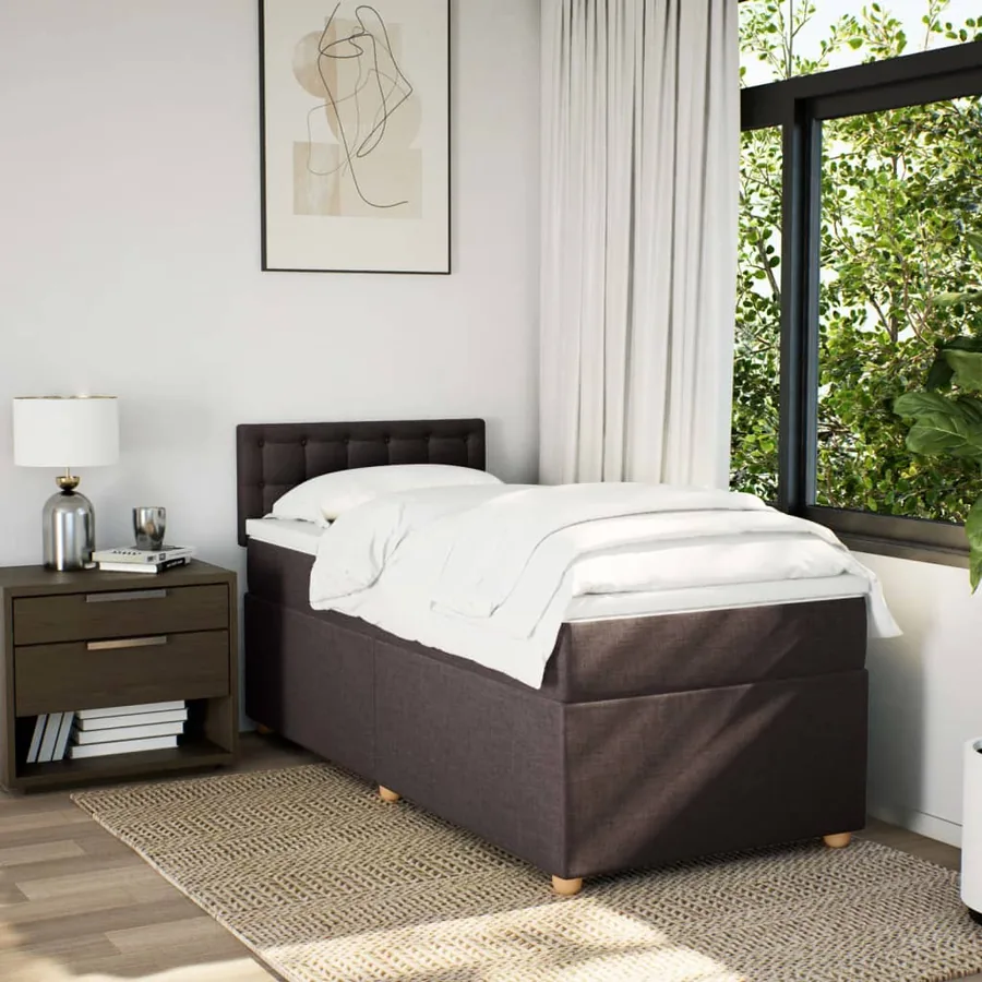 Sommier à lattes de lit avec matelas Marron foncé 100x200 cm - 3