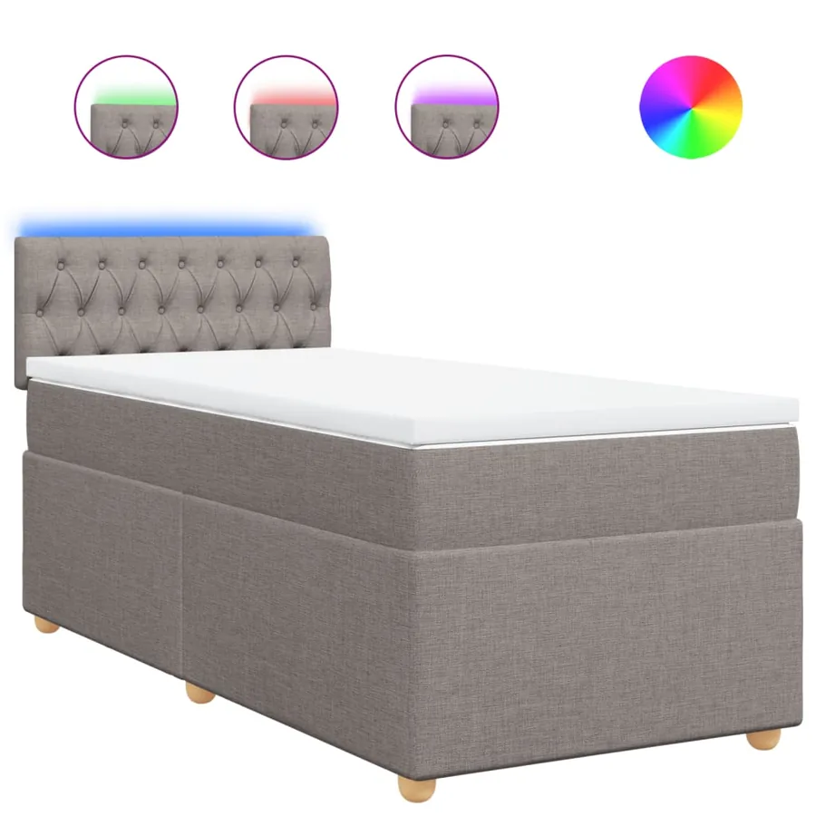 Sommier à lattes de lit avec matelas Taupe 100x200 cm Tissu - 2