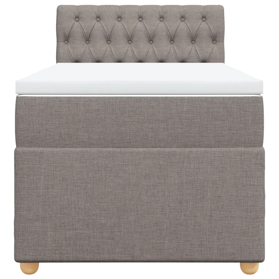 Sommier à lattes de lit avec matelas Taupe 100x200 cm Tissu - 6