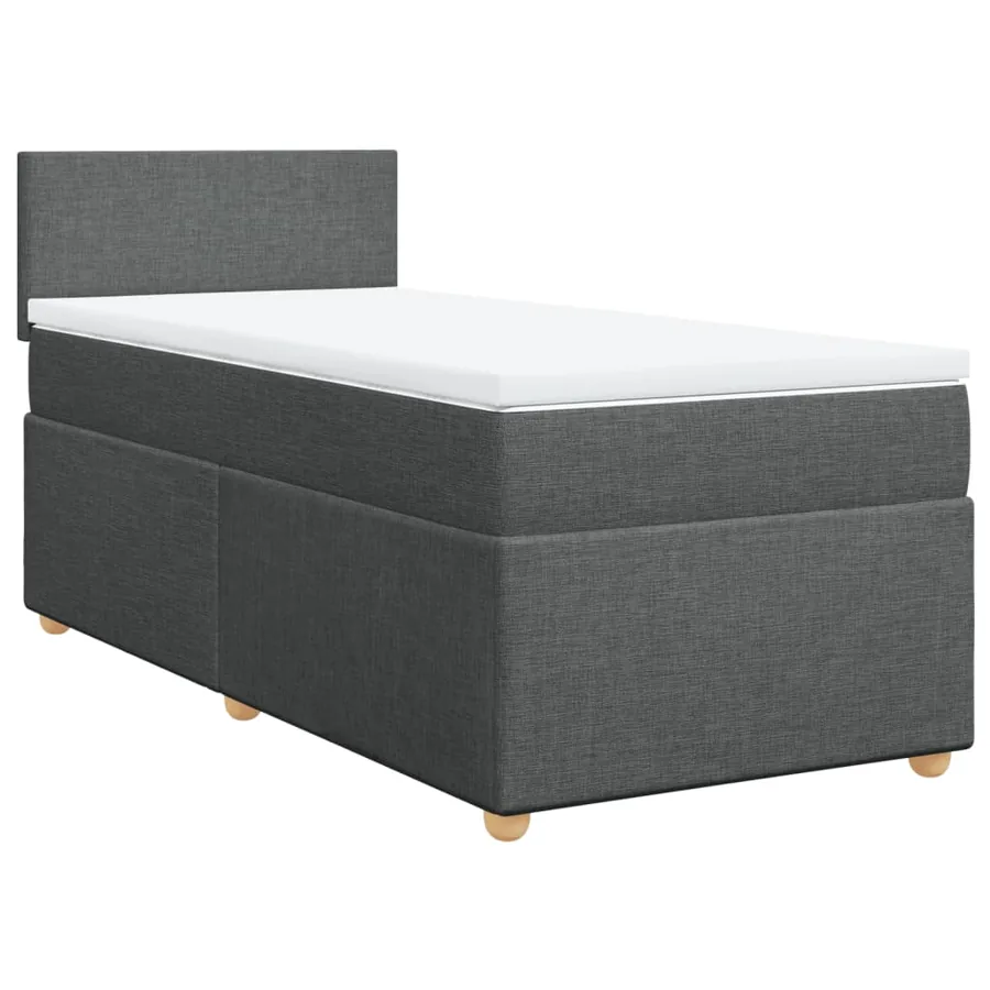 Sommier à lattes de lit avec matelas Gris foncé 100x200cm Tissu - 3