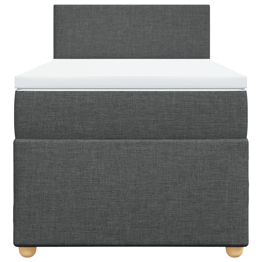 Sommier à lattes de lit avec matelas Gris foncé 100x200cm Tissu - 6