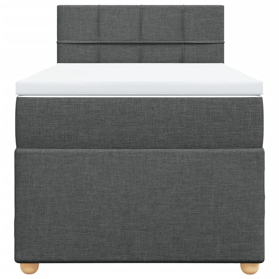 Sommier à lattes de lit avec matelas Gris foncé 90x200 cm Tissu - 6