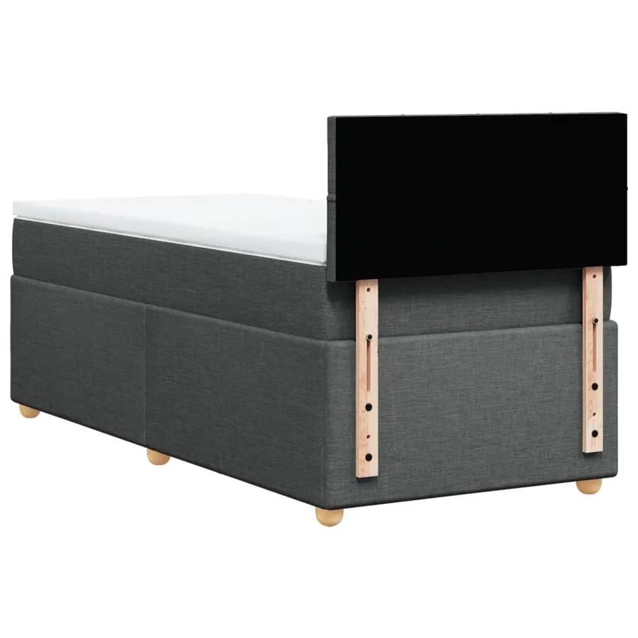 Sommier à lattes de lit avec matelas Gris foncé 90x200 cm Tissu - 8