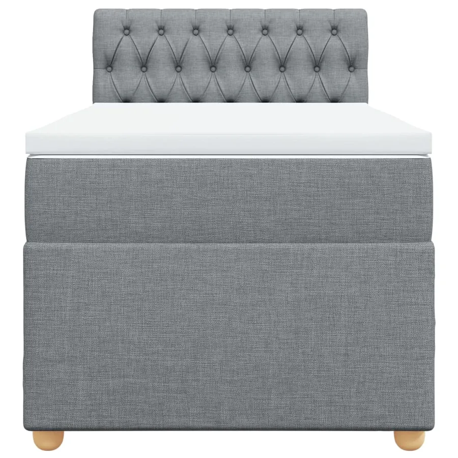 Sommier à lattes de lit avec matelas Gris clair 100x200cm Tissu - 4