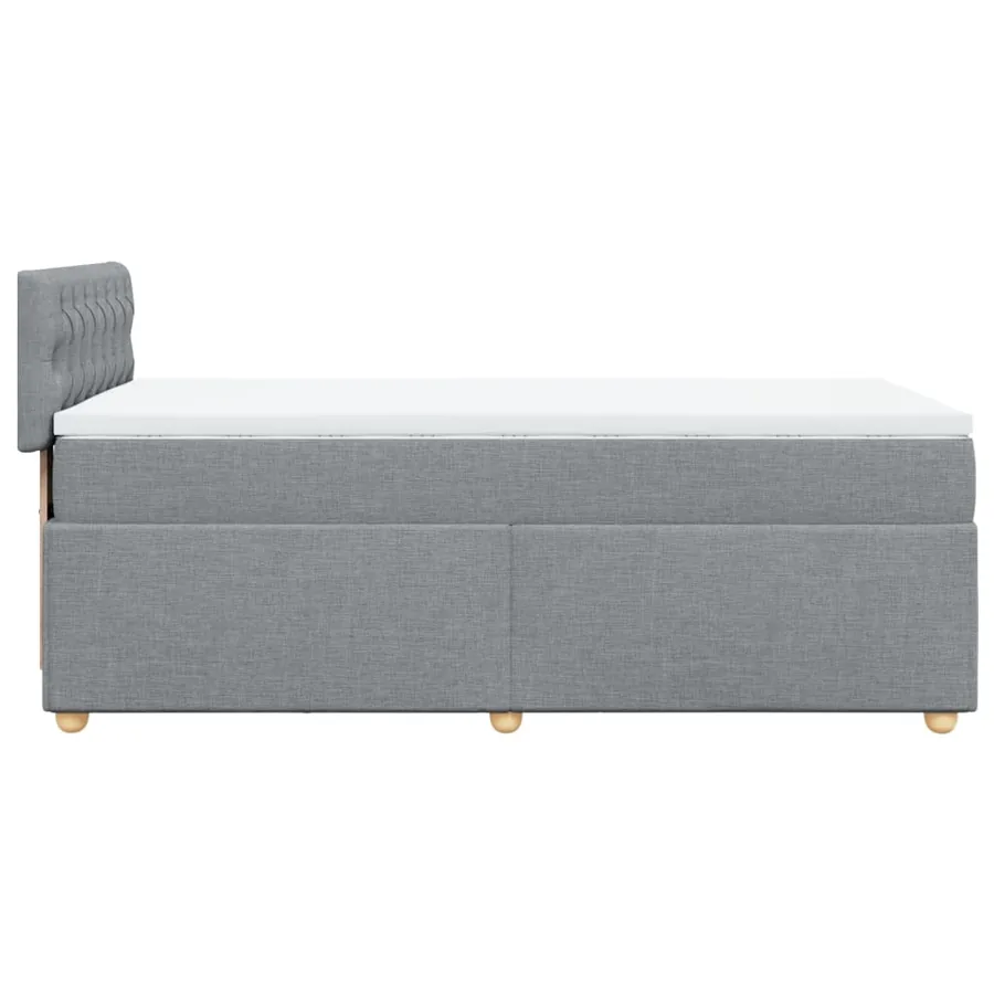 Sommier à lattes de lit avec matelas Gris clair 100x200cm Tissu - 5
