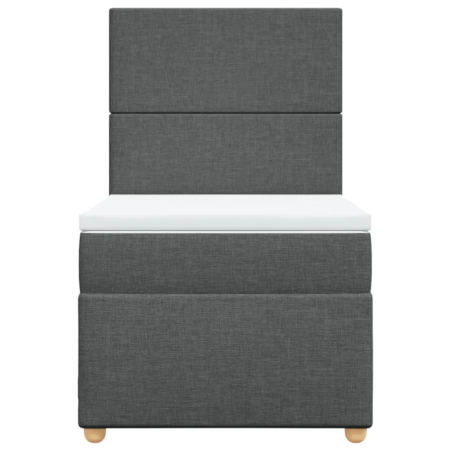 Sommier à lattes de lit avec matelas Gris foncé 90x200 cm Tissu - 4