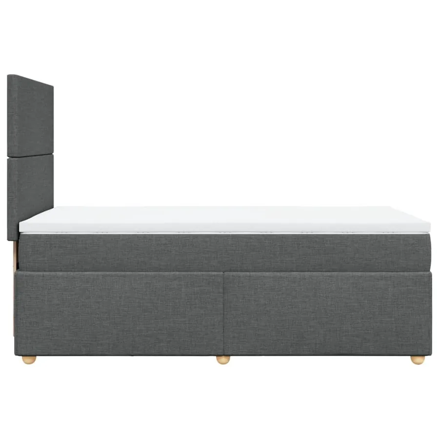 Sommier à lattes de lit avec matelas Gris foncé 90x200 cm Tissu - 5