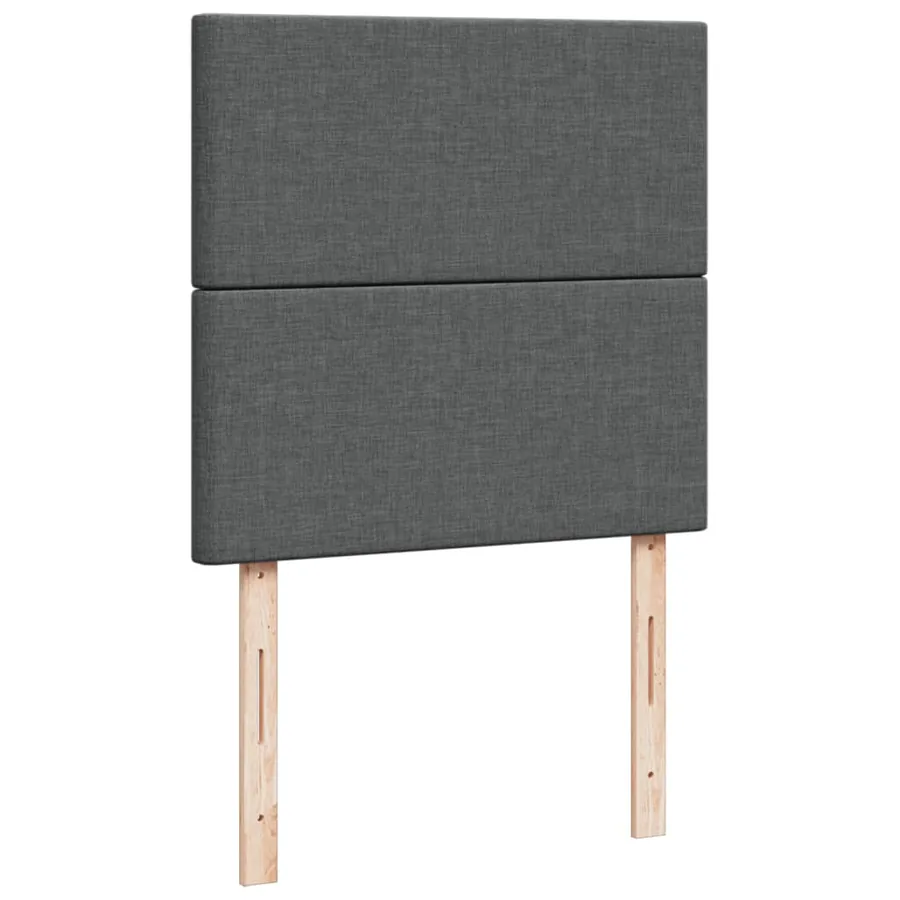 Sommier à lattes de lit avec matelas Gris foncé 90x200 cm Tissu - 7