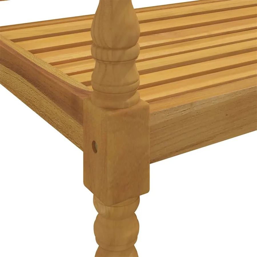Banc Batavia avec coussin rouge bordeaux 150cm Bois teck massif - 6