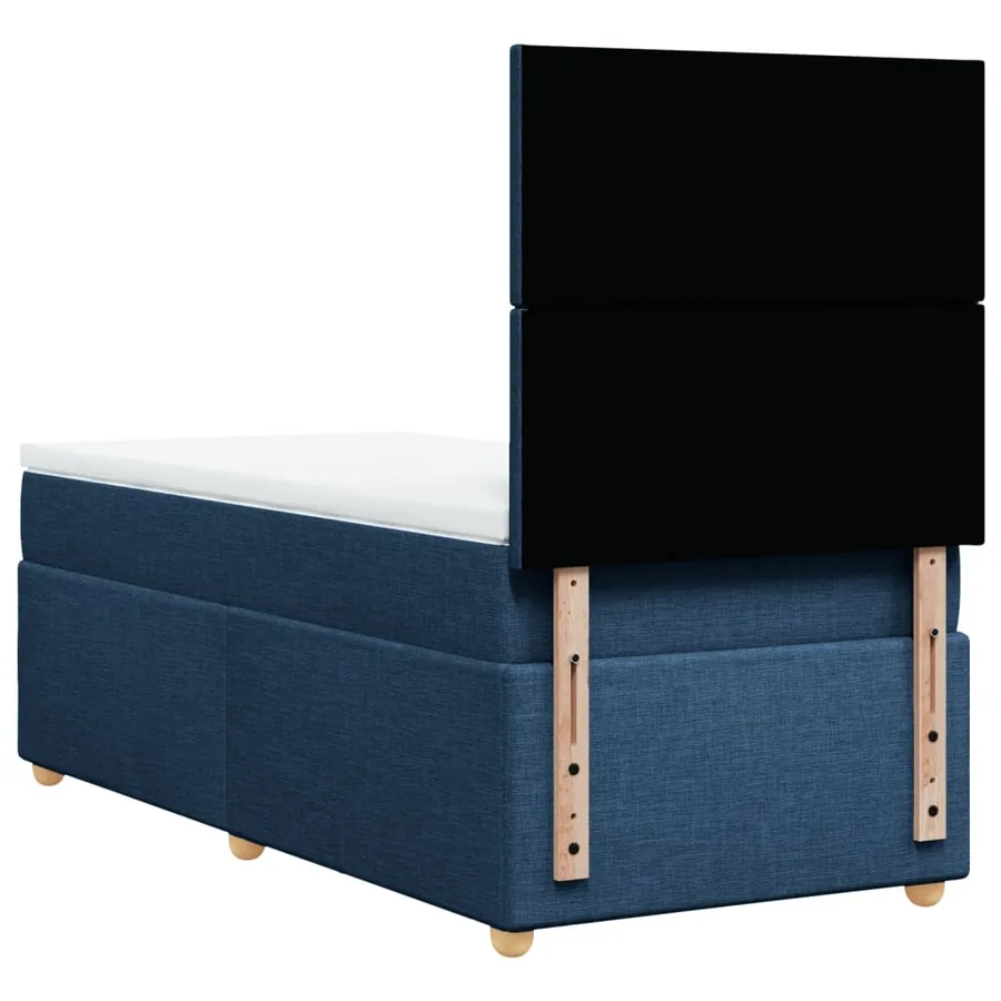 Sommier à lattes de lit avec matelas Bleu 90x200 cm Tissu - 6