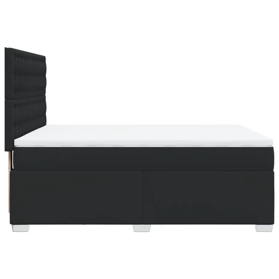 Sommier à lattes de lit avec matelas Noir 140x190 cm Similicuir - 11