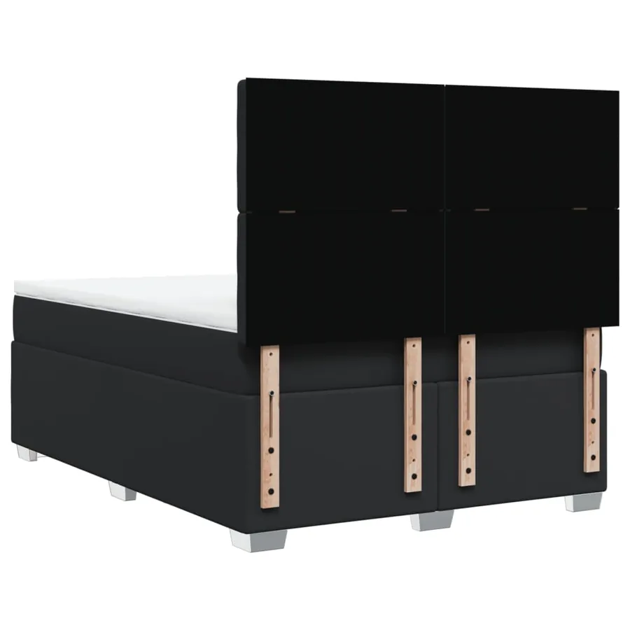 Sommier à lattes de lit avec matelas Noir 140x190 cm Similicuir - 12