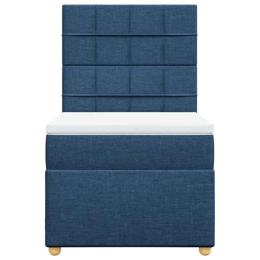 Sommier à lattes de lit avec matelas Bleu 90x200 cm Tissu - 4