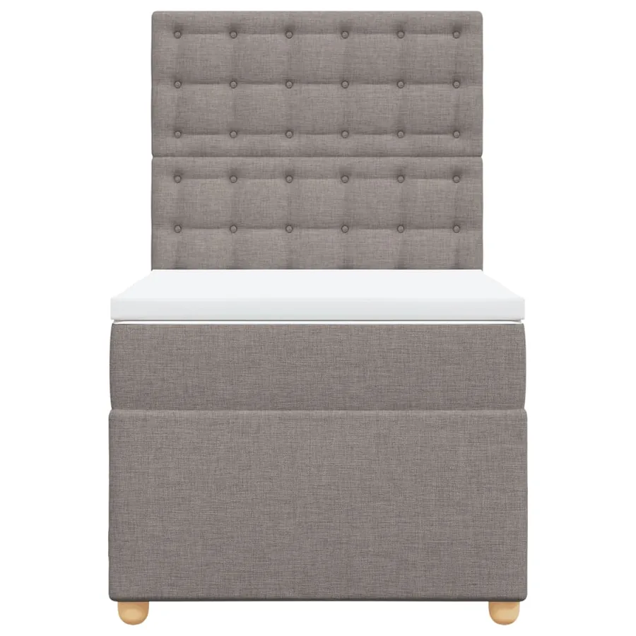 Sommier à lattes de lit avec matelas Taupe 90x200 cm Tissu - 4