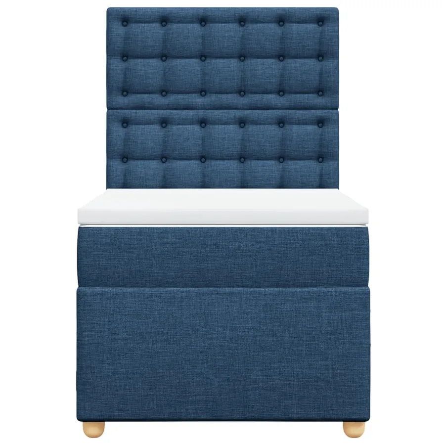 Sommier à lattes de lit avec matelas Bleu 90x200 cm Tissu - 6
