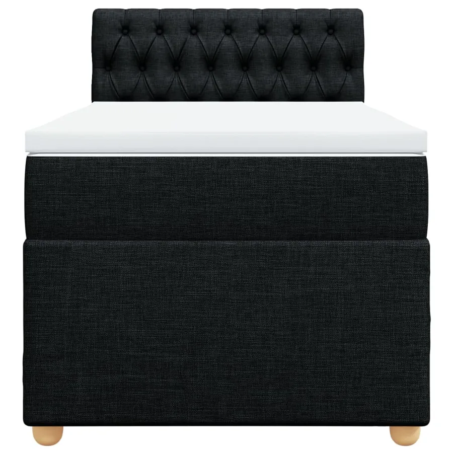 Sommier à lattes de lit avec matelas Noir 90x200 cm Tissu - 4