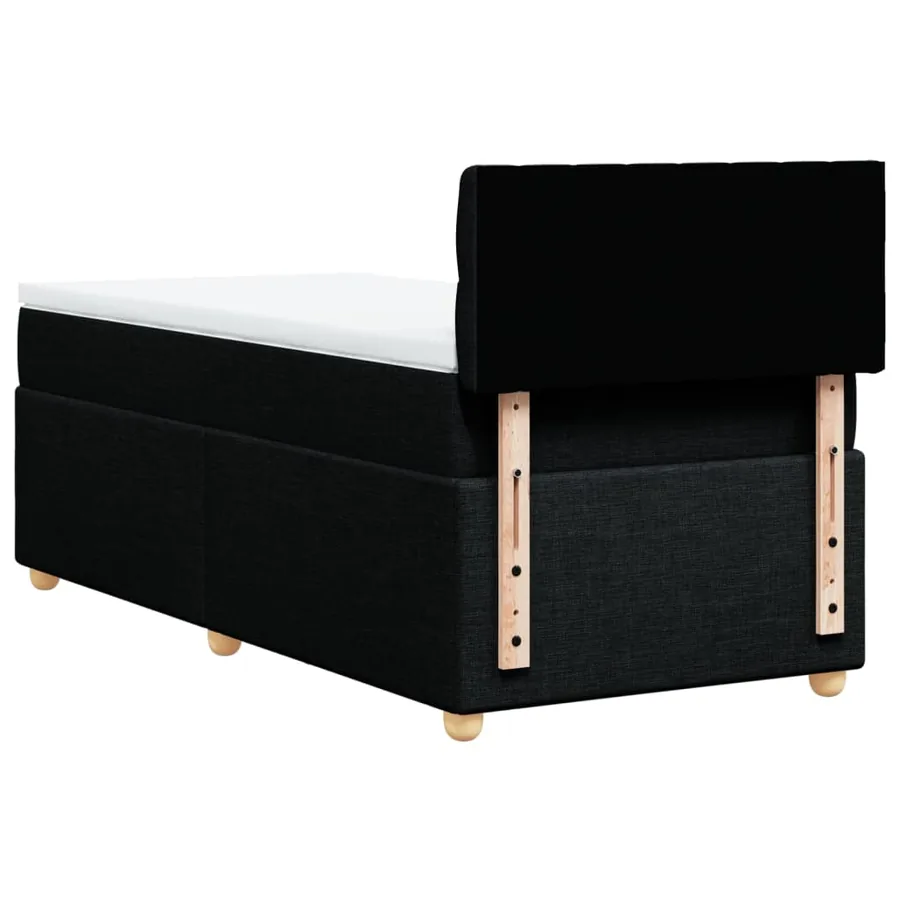 Sommier à lattes de lit avec matelas Noir 90x200 cm Tissu - 6