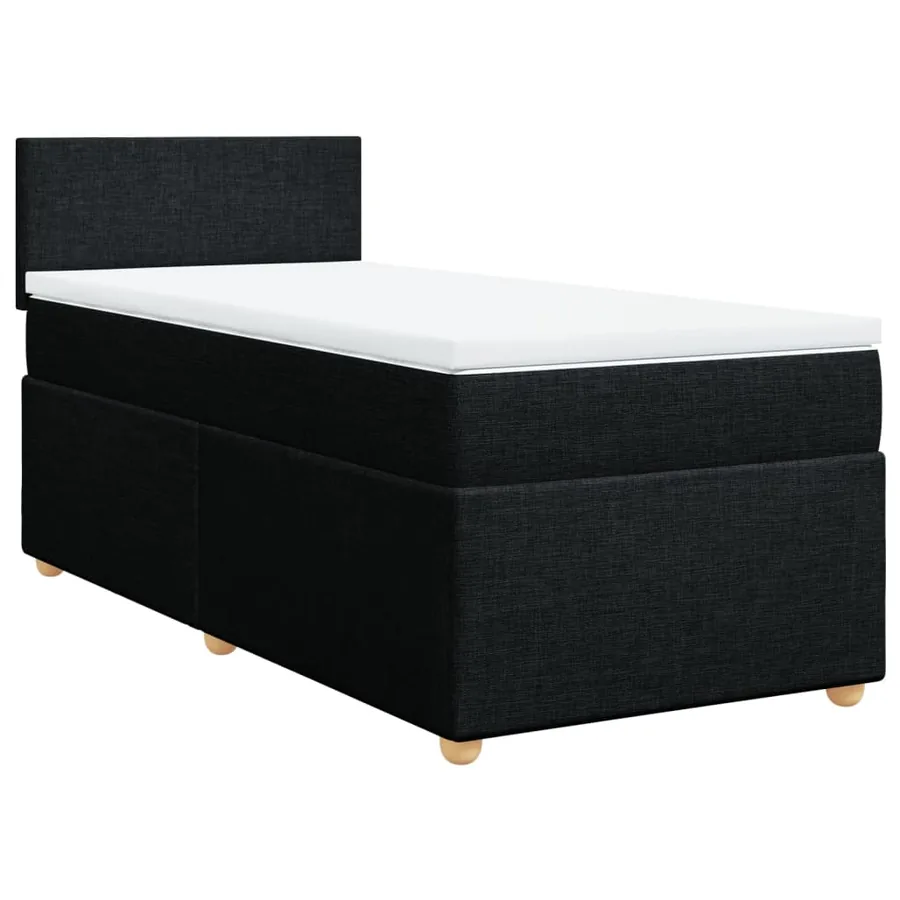 Sommier à lattes de lit avec matelas Noir 90x200 cm Tissu - 2