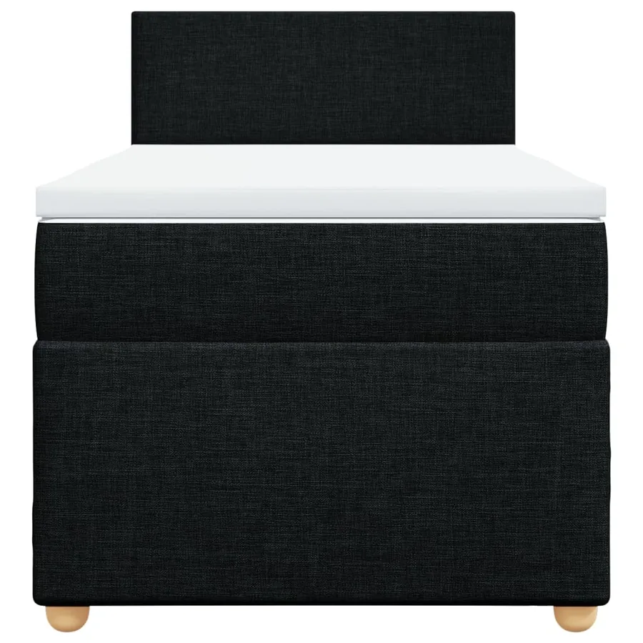 Sommier à lattes de lit avec matelas Noir 90x200 cm Tissu - 4