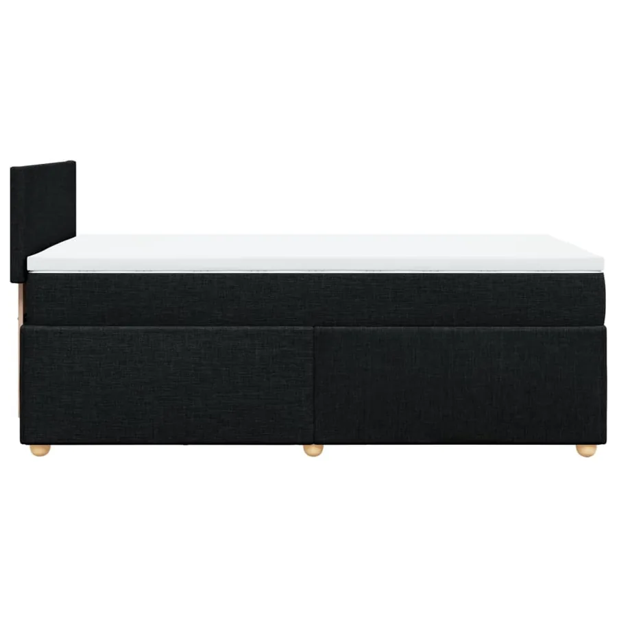 Sommier à lattes de lit avec matelas Noir 90x200 cm Tissu - 5