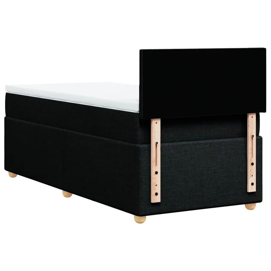 Sommier à lattes de lit avec matelas Noir 90x200 cm Tissu - 6