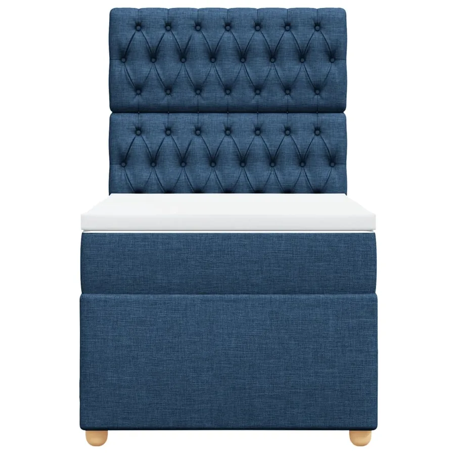 Sommier à lattes de lit avec matelas Bleu 90x200 cm Tissu - 6