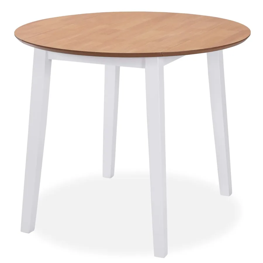 Ensemble de salle à manger 3 pcs MDF et hévéa Blanc - 2
