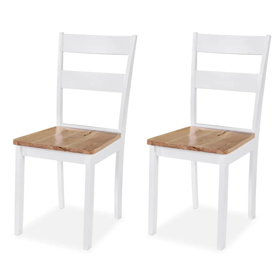 Ensemble de salle à manger 3 pcs MDF et hévéa Blanc - 3