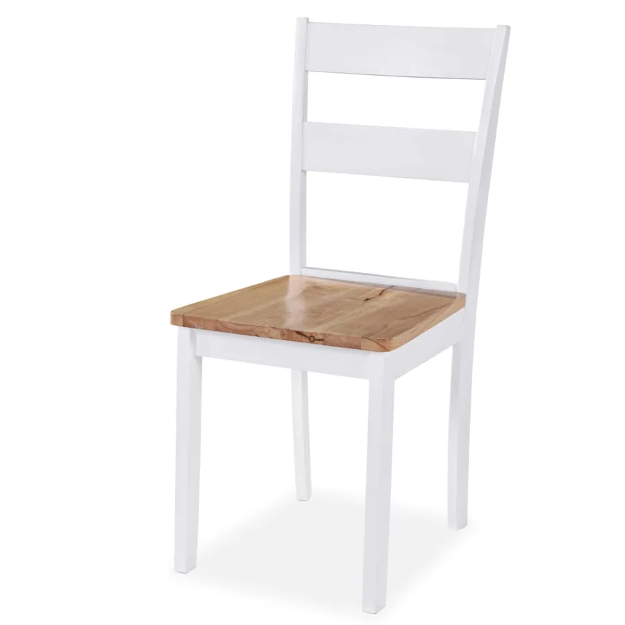 Ensemble de salle à manger 3 pcs MDF et hévéa Blanc - 6