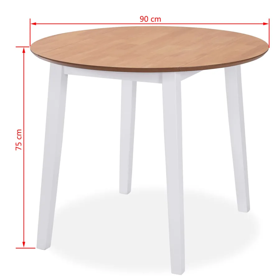 Ensemble de salle à manger 3 pcs MDF et hévéa Blanc - 7