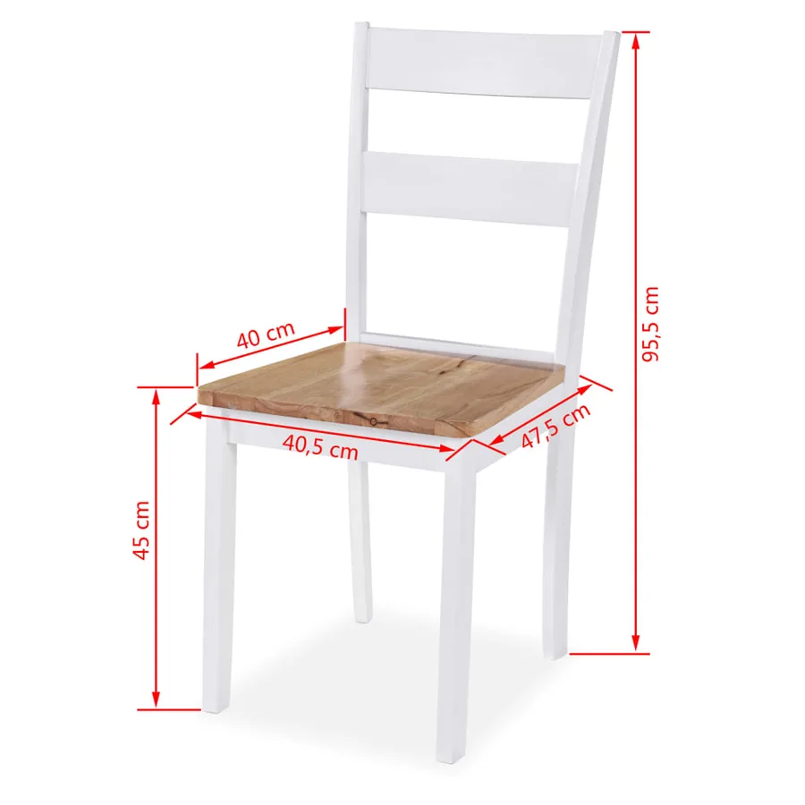 Ensemble de salle à manger 3 pcs MDF et hévéa Blanc - 8