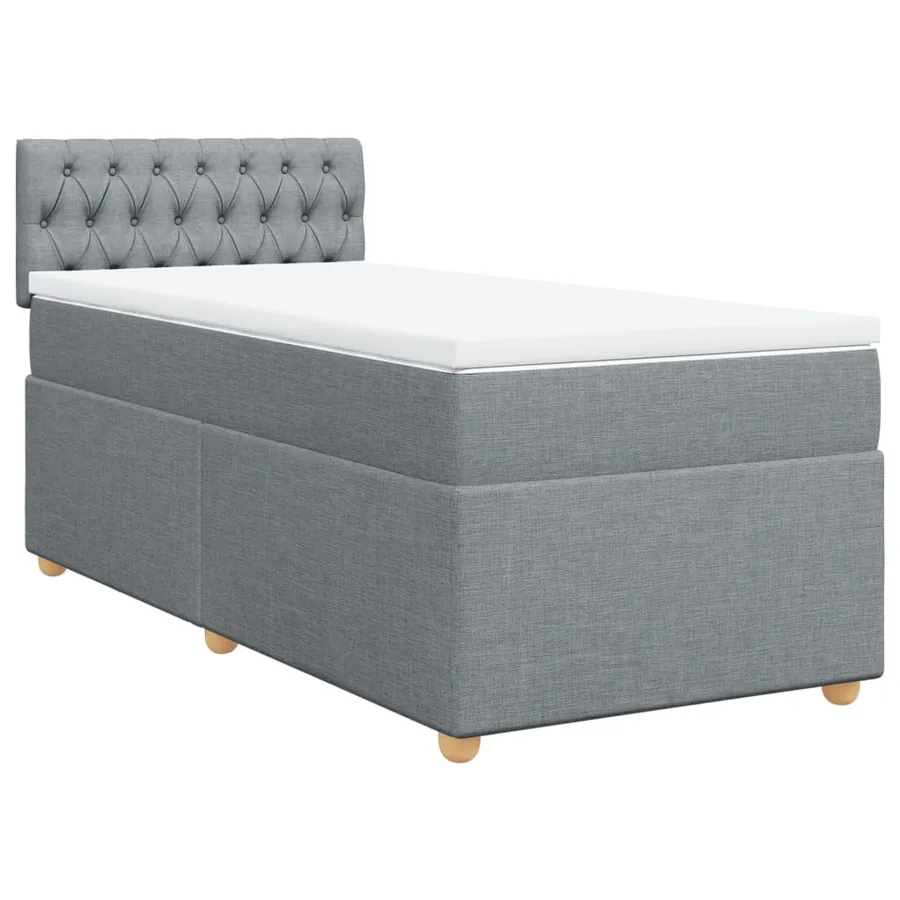 Sommier à lattes de lit avec matelas Gris clair 90x200 cm Tissu - 2