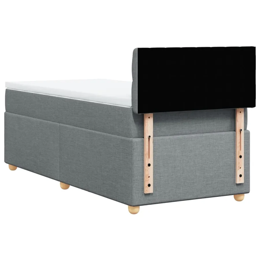 Sommier à lattes de lit avec matelas Gris clair 90x200 cm Tissu - 6