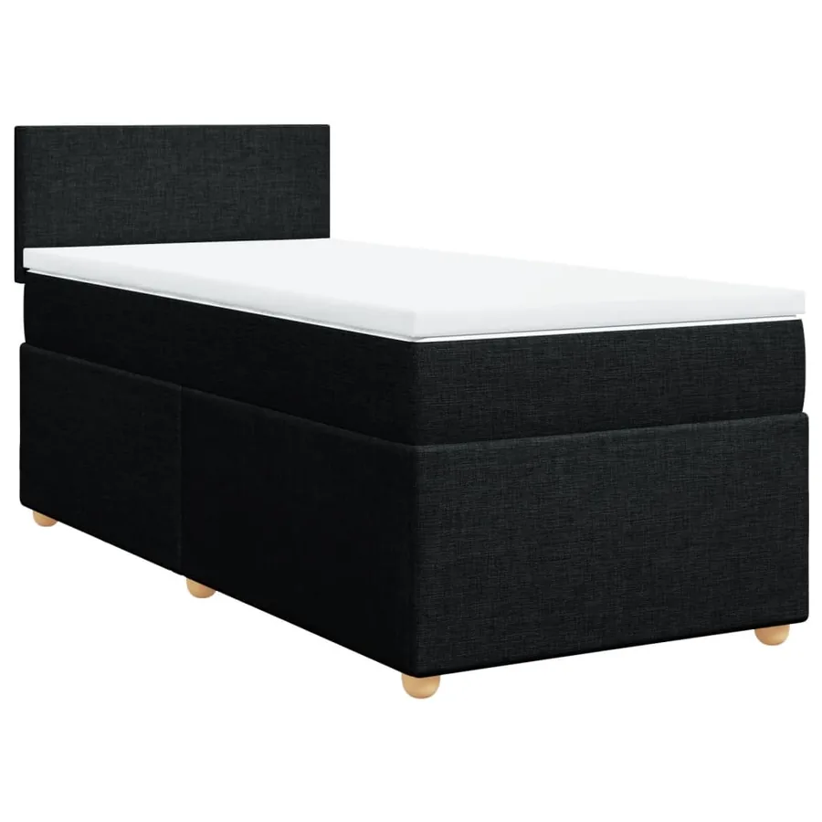 Sommier à lattes de lit avec matelas Noir 90x200 cm Tissu - 3