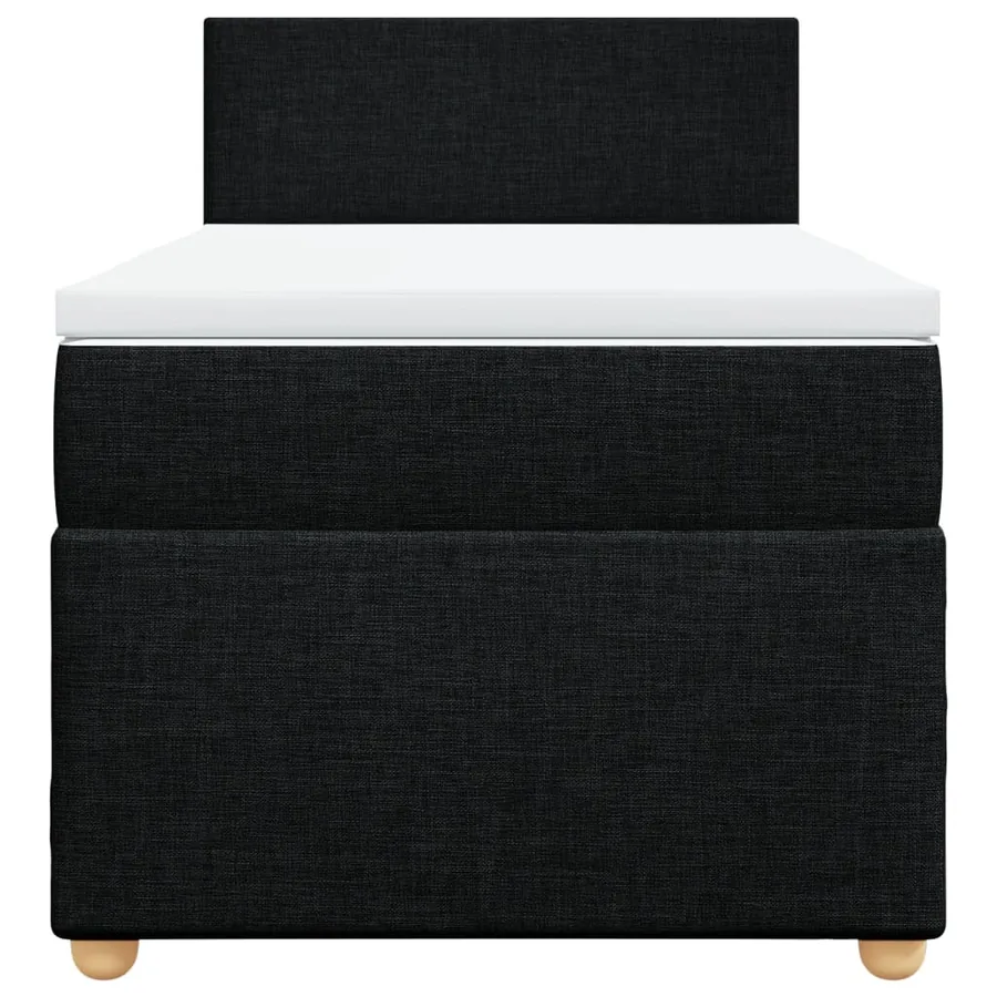 Sommier à lattes de lit avec matelas Noir 90x200 cm Tissu - 6